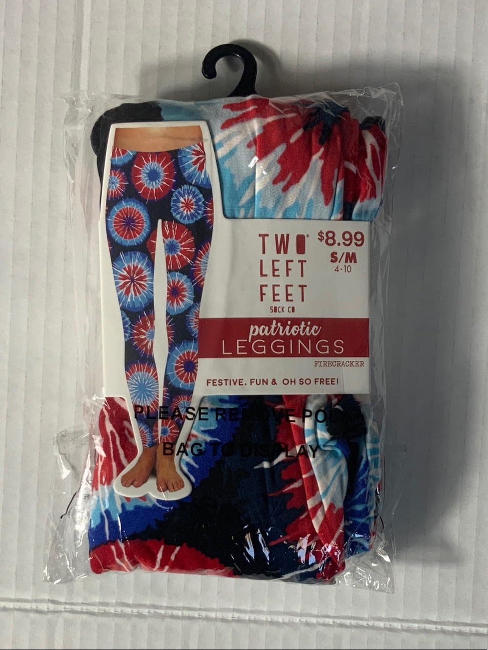 Two Left Feet Patriotic Firecracker Leggings - Red, White & Blue